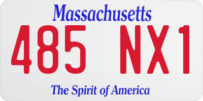 MA license plate 485NX1