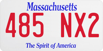 MA license plate 485NX2