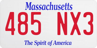 MA license plate 485NX3