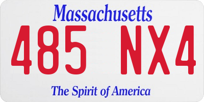 MA license plate 485NX4