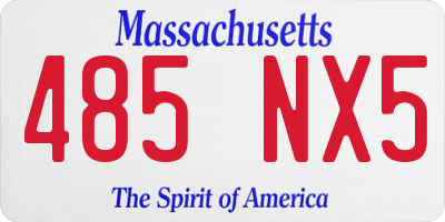 MA license plate 485NX5