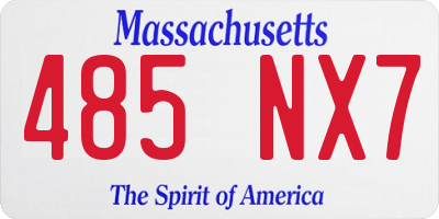 MA license plate 485NX7