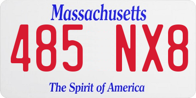 MA license plate 485NX8