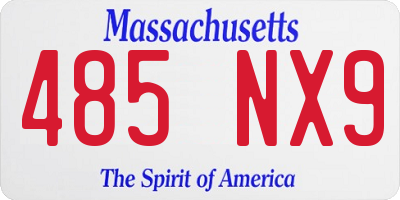MA license plate 485NX9