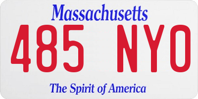 MA license plate 485NY0