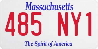 MA license plate 485NY1