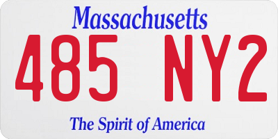 MA license plate 485NY2