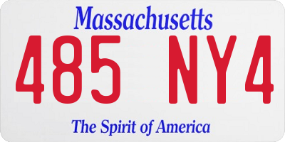 MA license plate 485NY4