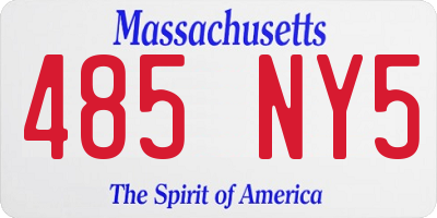 MA license plate 485NY5