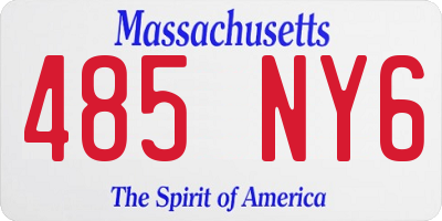 MA license plate 485NY6