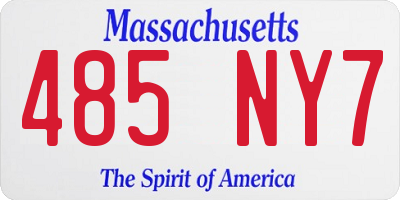 MA license plate 485NY7