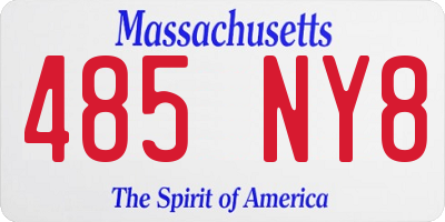 MA license plate 485NY8