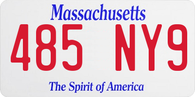 MA license plate 485NY9