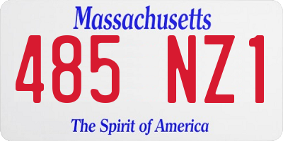 MA license plate 485NZ1