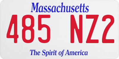MA license plate 485NZ2