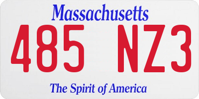 MA license plate 485NZ3