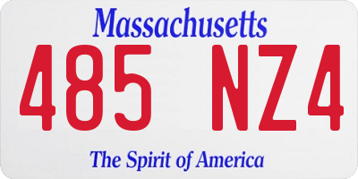 MA license plate 485NZ4