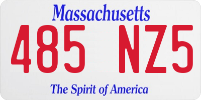 MA license plate 485NZ5