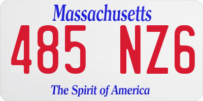 MA license plate 485NZ6