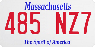MA license plate 485NZ7