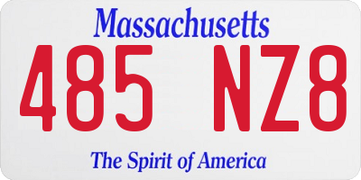 MA license plate 485NZ8