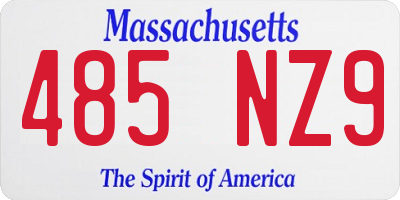 MA license plate 485NZ9