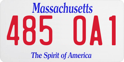 MA license plate 485OA1