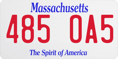 MA license plate 485OA5