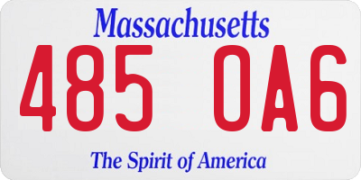 MA license plate 485OA6
