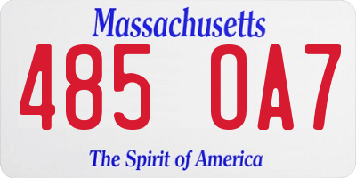 MA license plate 485OA7