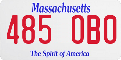 MA license plate 485OB0