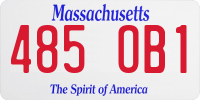 MA license plate 485OB1