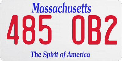 MA license plate 485OB2