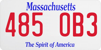 MA license plate 485OB3