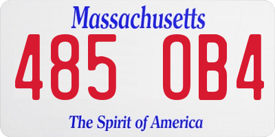MA license plate 485OB4