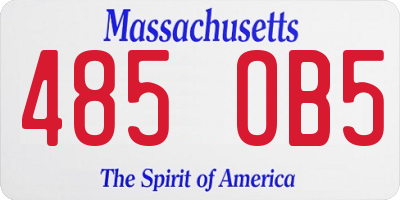 MA license plate 485OB5