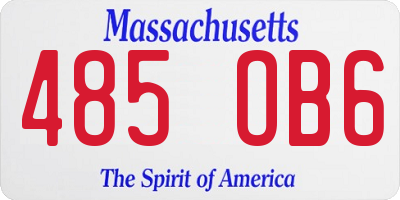 MA license plate 485OB6