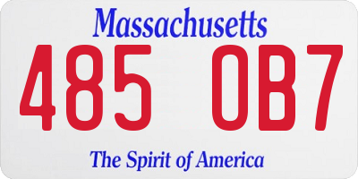 MA license plate 485OB7