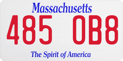 MA license plate 485OB8