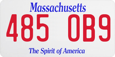 MA license plate 485OB9