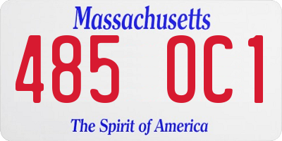 MA license plate 485OC1