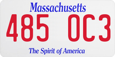 MA license plate 485OC3