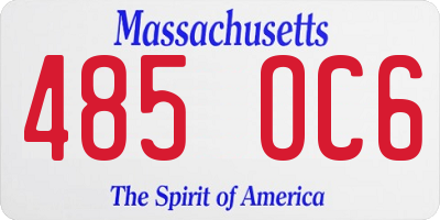 MA license plate 485OC6