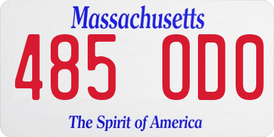 MA license plate 485OD0