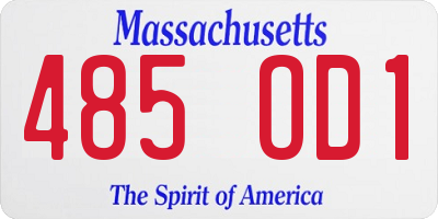 MA license plate 485OD1