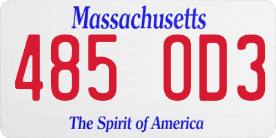 MA license plate 485OD3