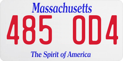 MA license plate 485OD4