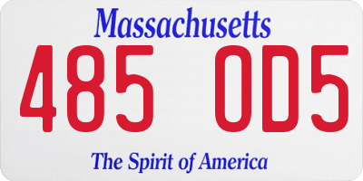 MA license plate 485OD5