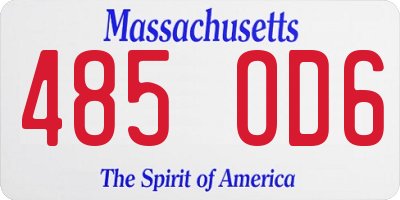 MA license plate 485OD6