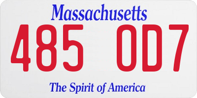 MA license plate 485OD7